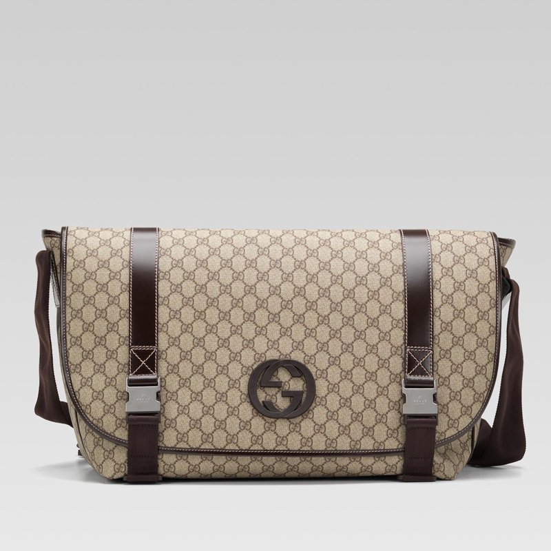 large messenger bag with interlocking G detail