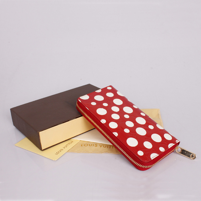 Louis Vuitton Monogram Vernis Dots Zippy Wallet M60017 Red