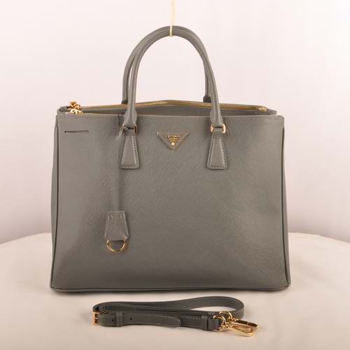 Prada Maxi Saffiano Leather Tote Bag Grey