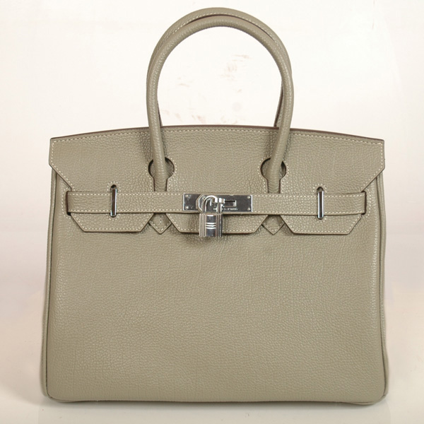 Hermes Birkin togo leather 30CM togo in Khaki with Silver hardware