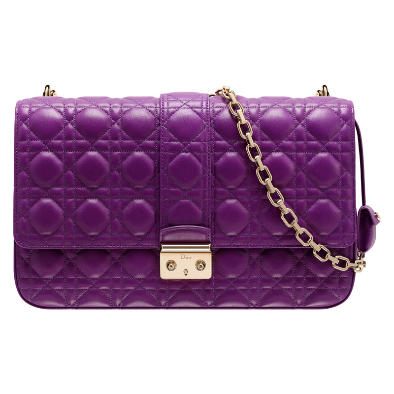 Large purple leather 'Miss Dior' bag