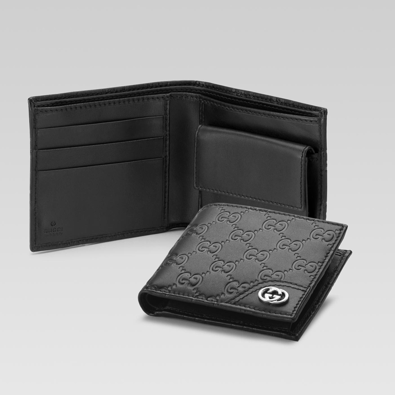 bi-fold wallet with interlocking G ornament