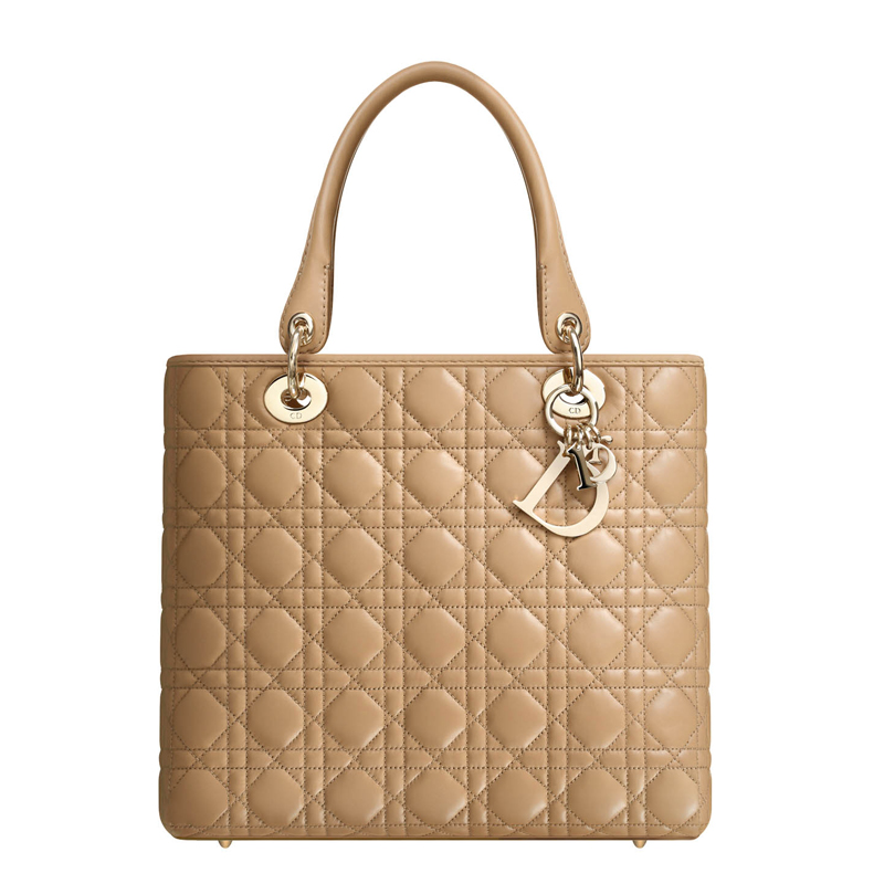 Beige leather 'Dior Soft' zipped bag