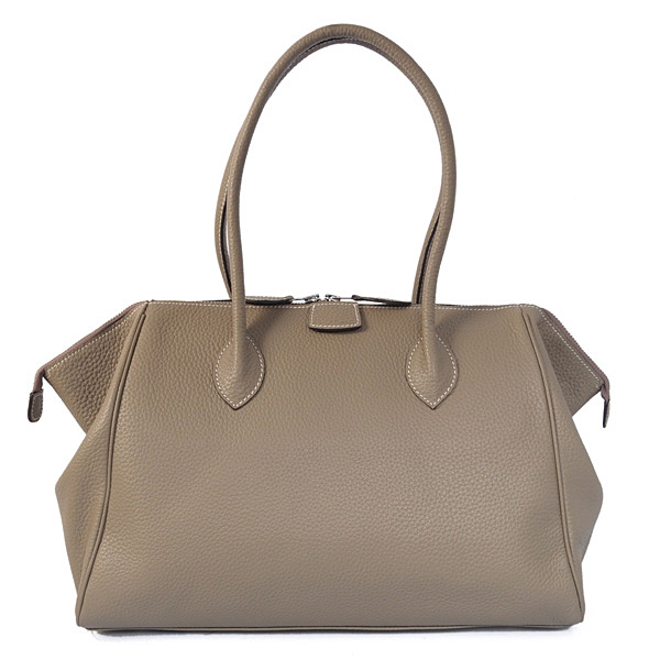 Hermes 37cm paris bombay clemence leather in Dark Grey