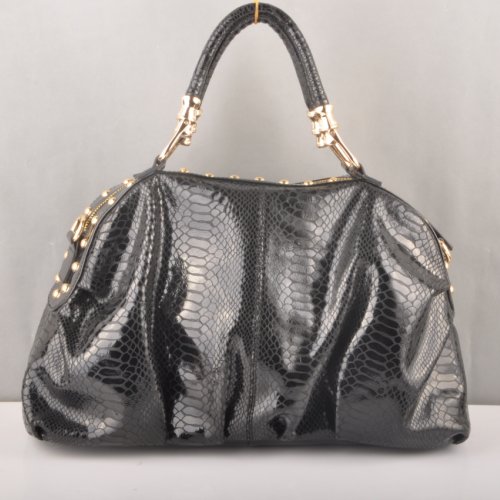 Miu Miu Tote Snake Veins Handbags 90302 Black