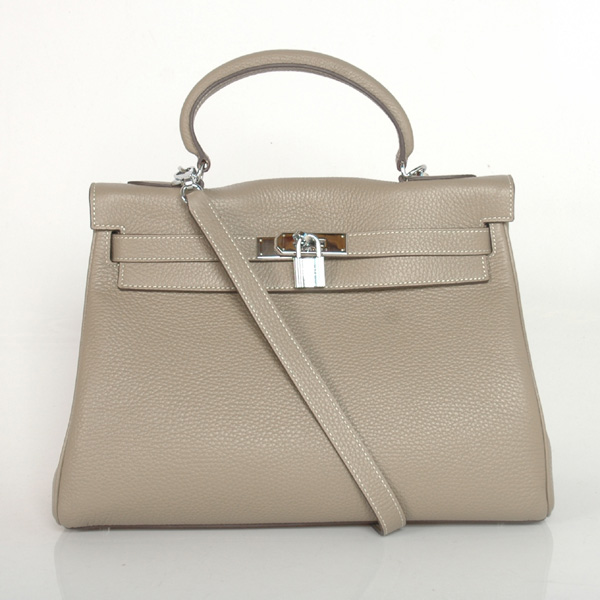 Hermes Kelly 32CM clemence leather in Dark Grey with Silver hardware