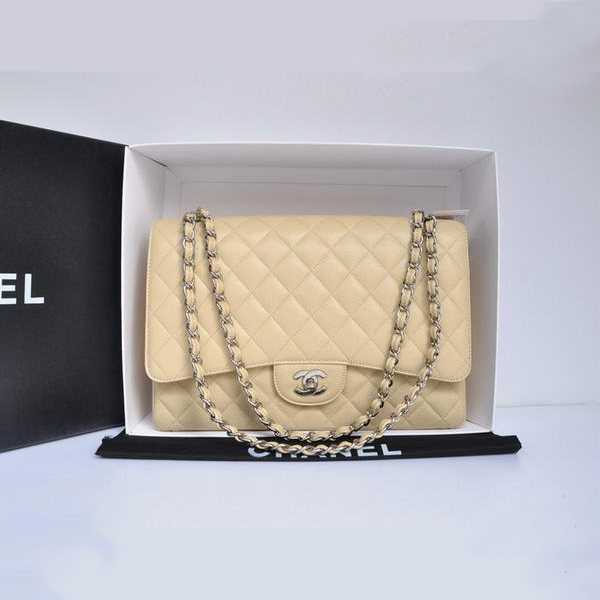 Chanel Original Caviar Leather Jumbo Flap Bag A47600 Apricot