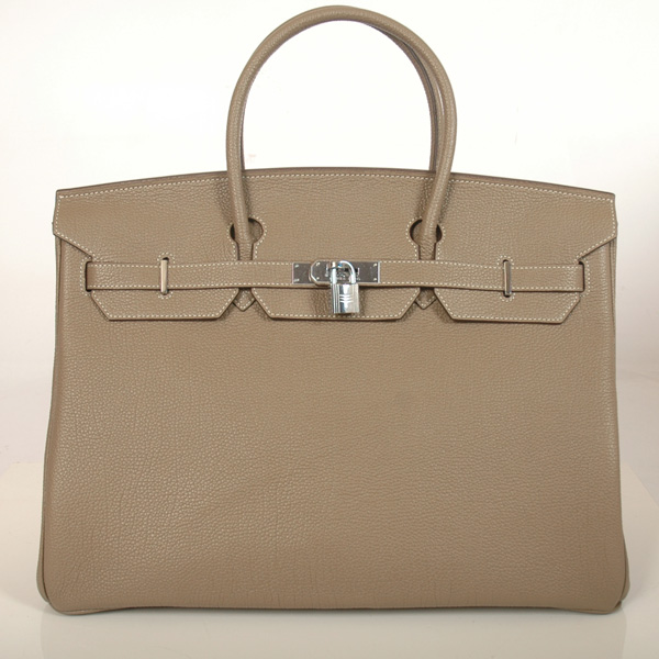 Hermes Birkin togo leather 40CM togo in Dark Grey with Silver hardware