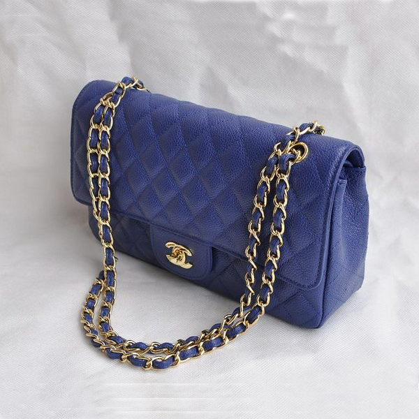 Chanel 2.55 Quilted Flap Bag 1112 Deep Blue with Gold Hardware