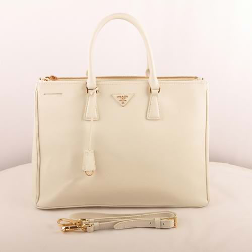 Prada Maxi Saffiano Leather Tote Bag White