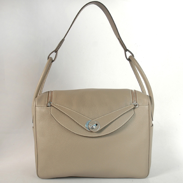 Hermes Lindy Bag 34 clemence leather in Dark Grey with Silver hardware