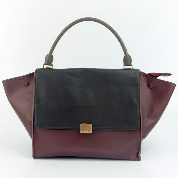 Celine Trapeze Bags 108904 Bordeaux Black