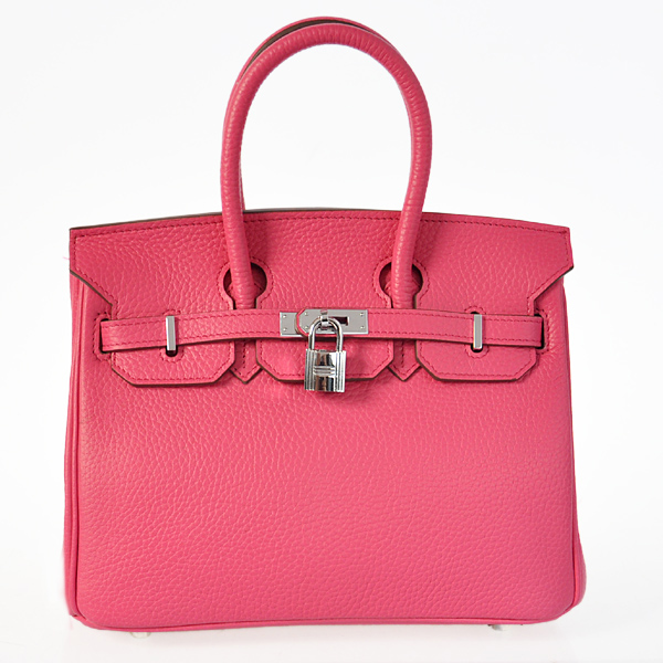 Hermes Birkin 25CM clemence leather in Peach with Silver hardware