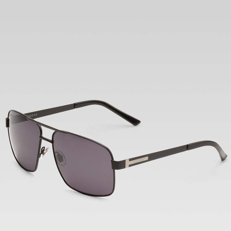 medium rectangle frame sunglasses with gucci logo