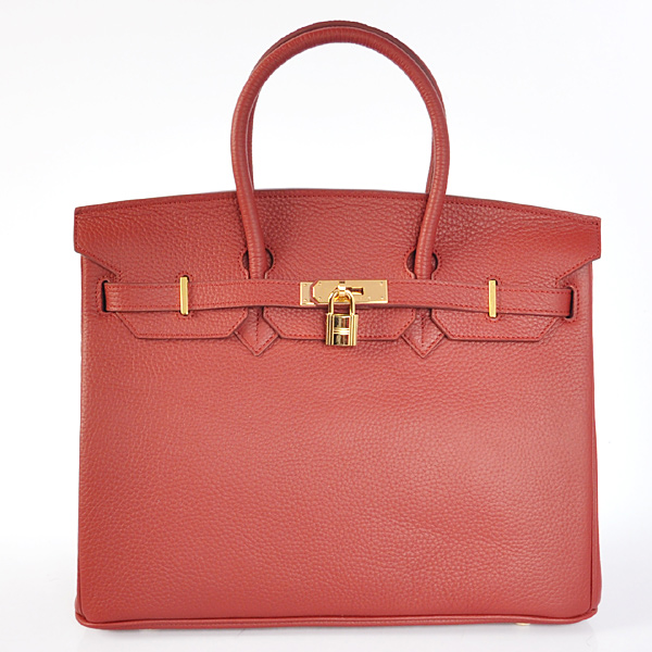 Hermes Birkin 35CM clemence leather in Purplish red with Gold hardware