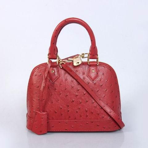 2013 Louis Vuitton Ostrich Leather Alma BB M91606 red