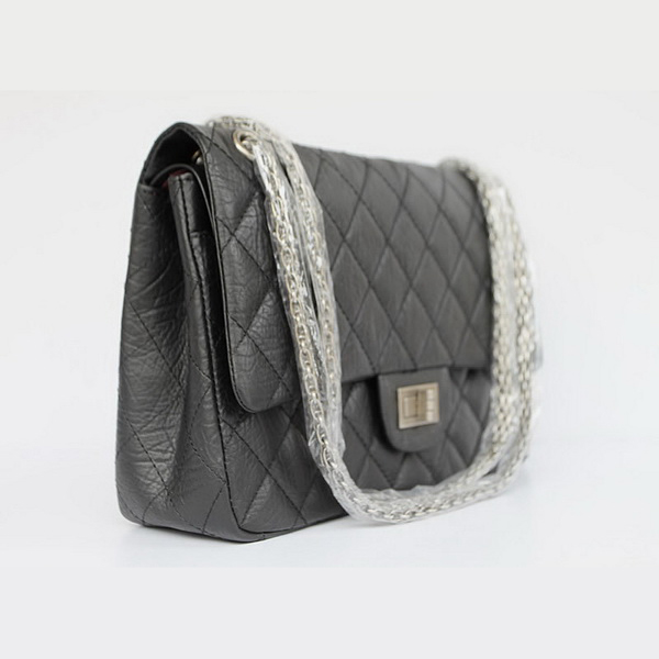 Chanel Flap Bag Quilted Black Leather with Silver Chain 48102