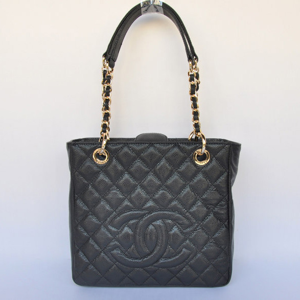 Chanel A50994 Black Medium Shopping Bags Gold Hardware