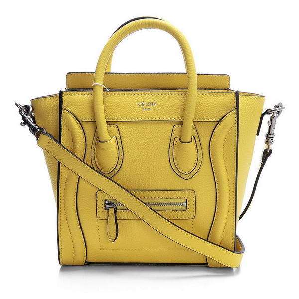 Celine Luggage Nano Boston Tote Bags Fluorescence Leather Yellow