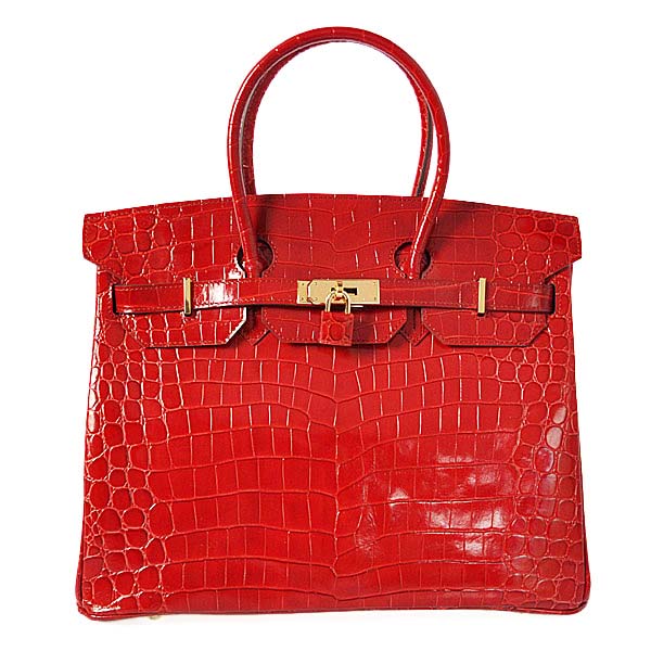 Hermes Birkin 35CM high light Crocodile leather in Flame with Gold hardware