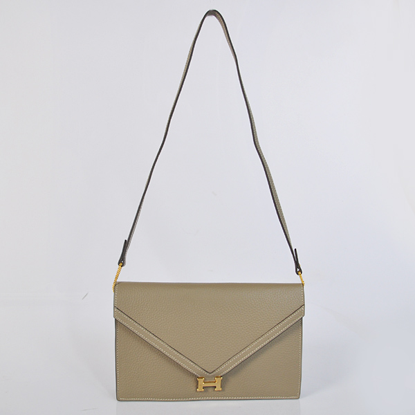 Hermes Liddy Bag clemence leather in Dark Grey with Gold hardware