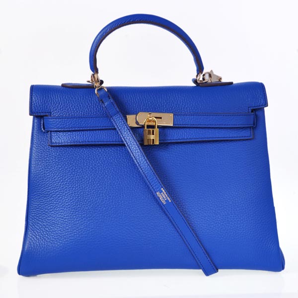 Hermes kelly 35CM clemence leather in Violet with Gold hardware