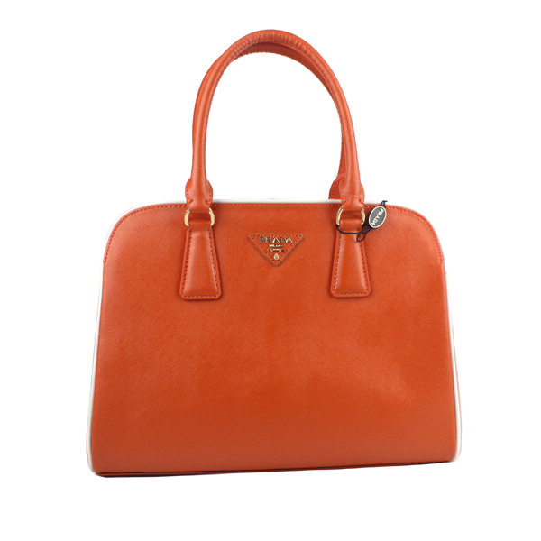 Prada Saffiano Leather Tote Bag 21267 Orange&Pink