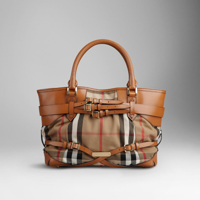 MEDIUM BRIDLE HOUSE CHECK TOTE