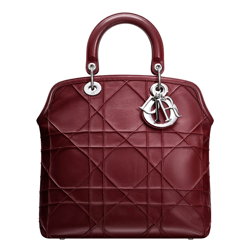 Vine-coloured leather and python-skin 'Granville' bag