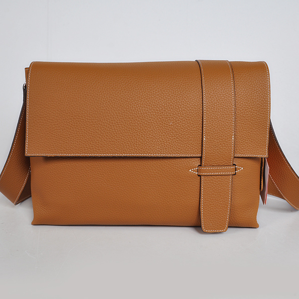 Hermes Alfred men Bag clemence leather in Camel