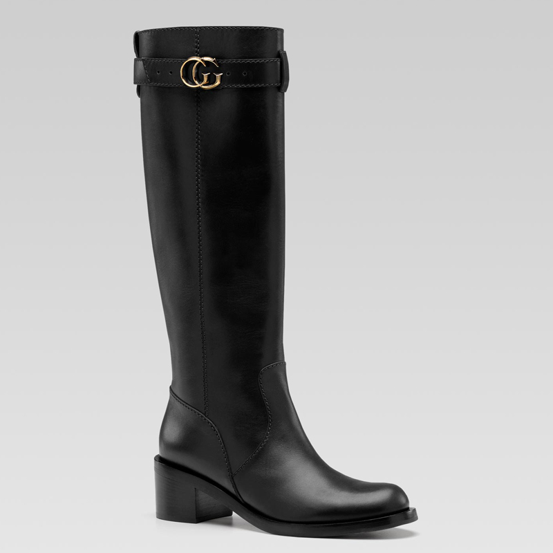 'GG running' low heel boot with running GG detail