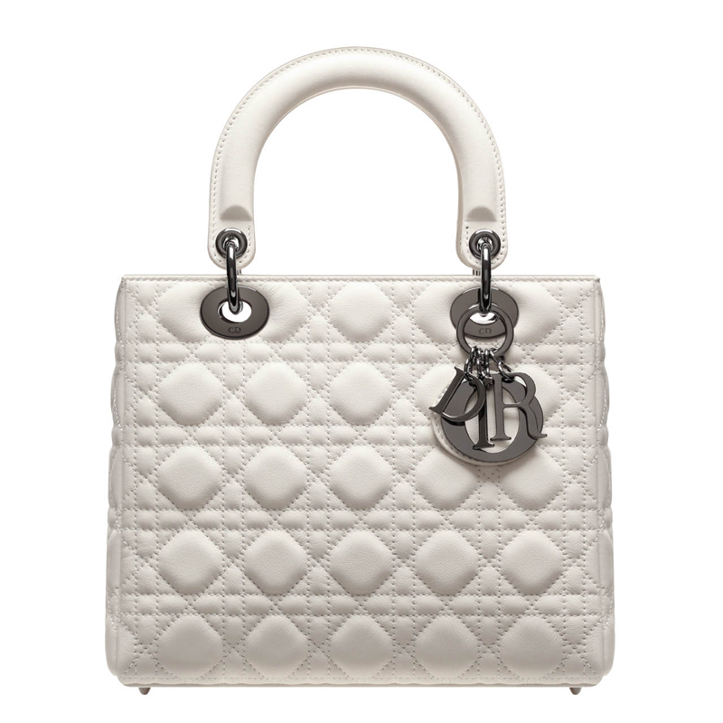 Latte-coloured matt leather Lady Dior bag