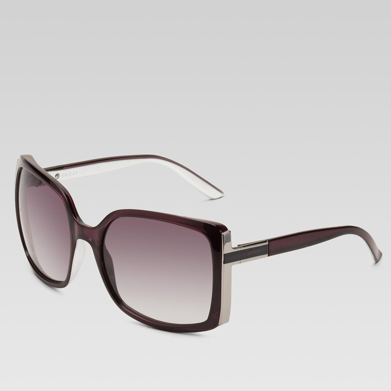 large square frame sunglasses with gucci logo and