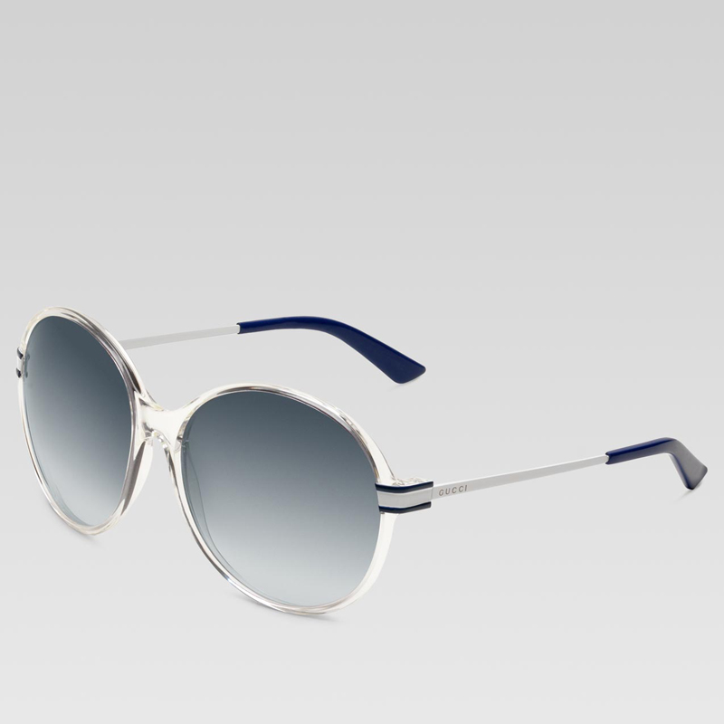 medium round frame sunglasses with gucci logo and