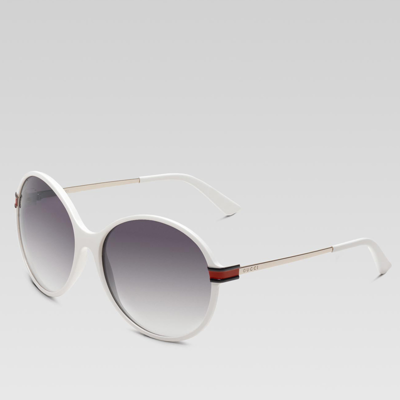 medium round frame sunglasses with gucci logo and