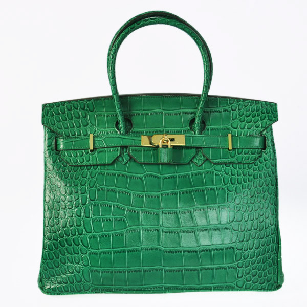 Hermes Birkin 35CM Crocodile leather in Green with Gold hardware