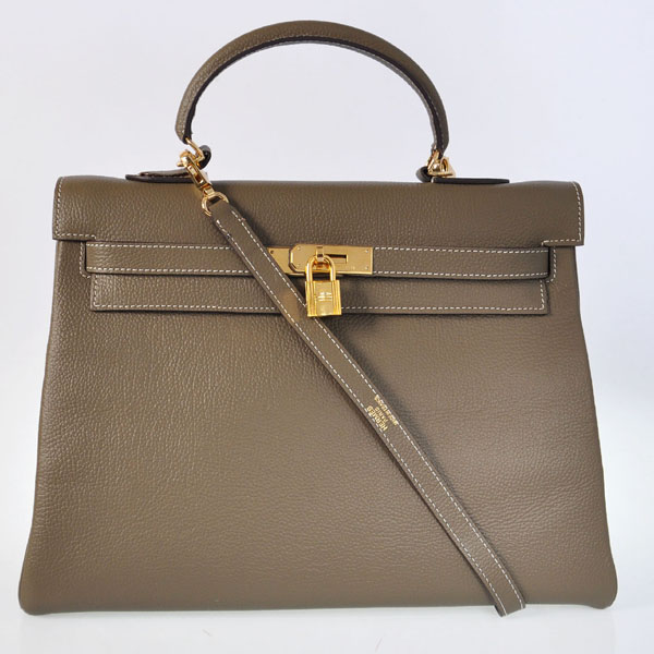 Hermes kelly 35CM togo leather in Dark Grey with Gold hardware