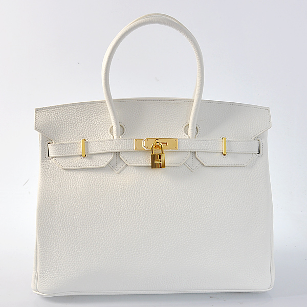 Hermes Birkin 35CM clemence leather in Pure white with Gold hardware