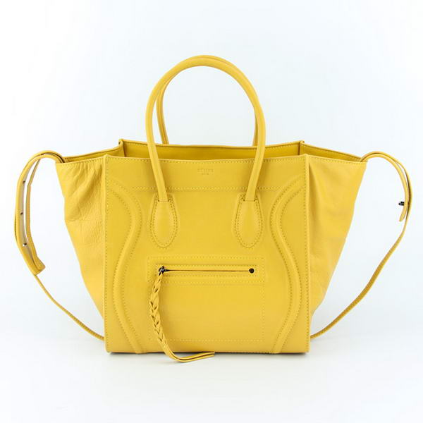 Celine Luggage Phantom Square Bags Bright Leather 108905 Yellow