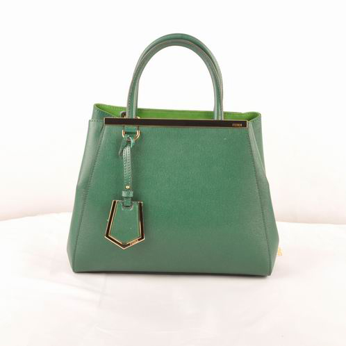 Fendi Fall Winter 2012 2Jours Saffiiano Leather Tote Bag 8BH250S Green