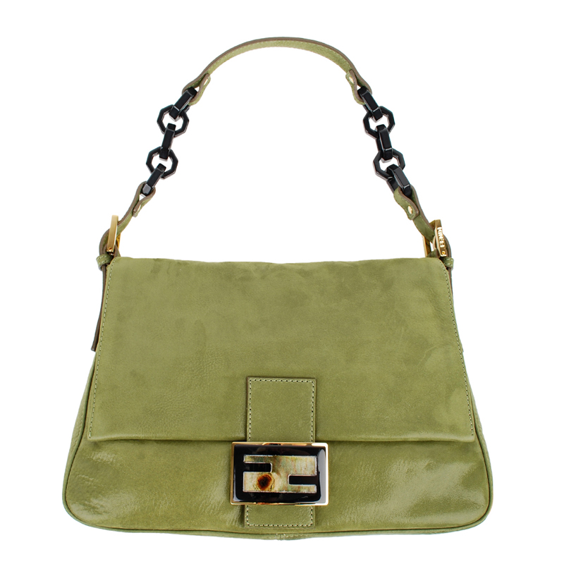 Fendi Leather plexi fastening mamma bag