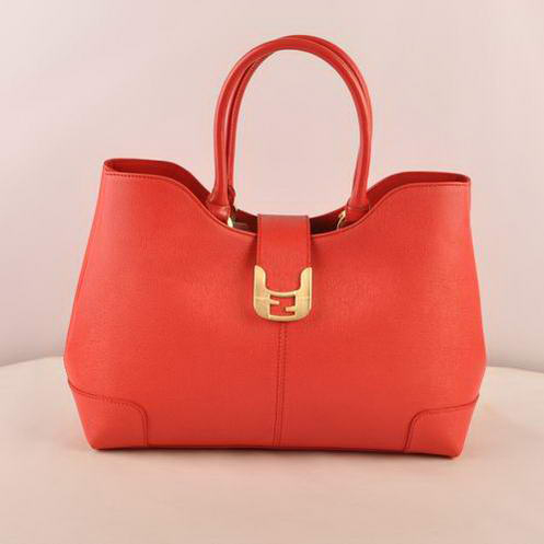 Fendi 2jours Saffiiano Leather Tote Bag 2546 Red