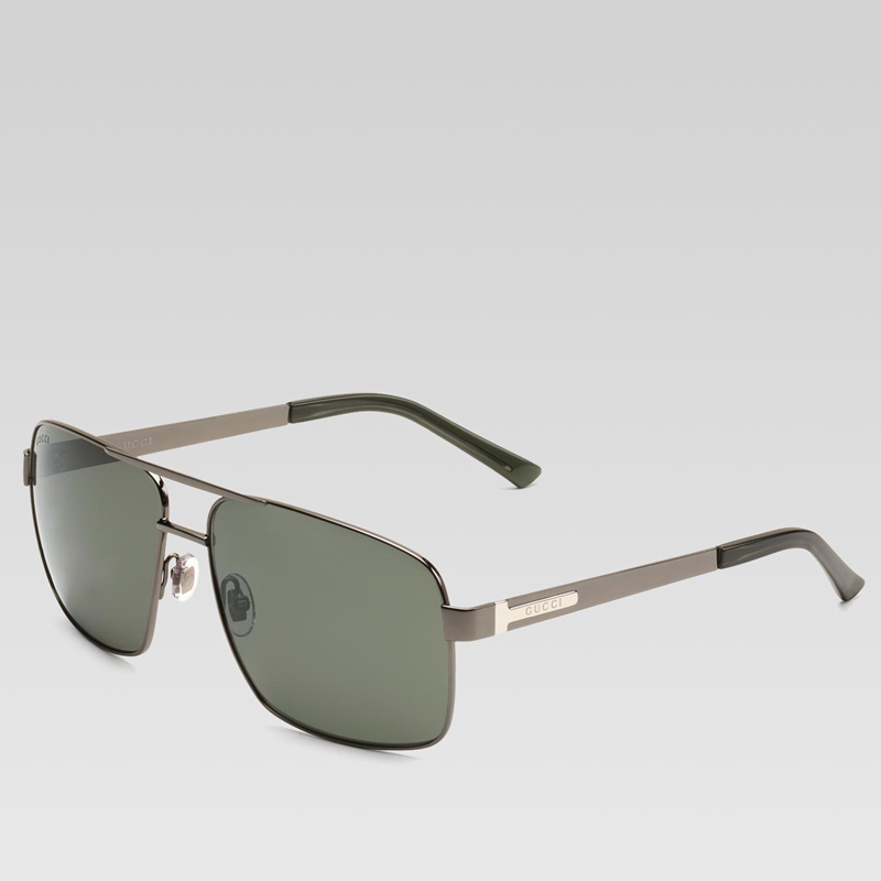 medium rectangle frame sunglasses with gucci logo