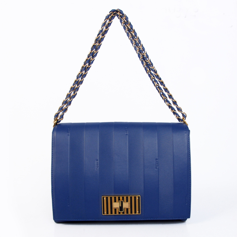 Fendi Genuine leather Shoulder Bag in blue F2556