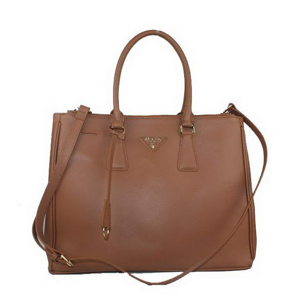 Prada Saffiano Calf Leather Tote Bag BN5023 Brown