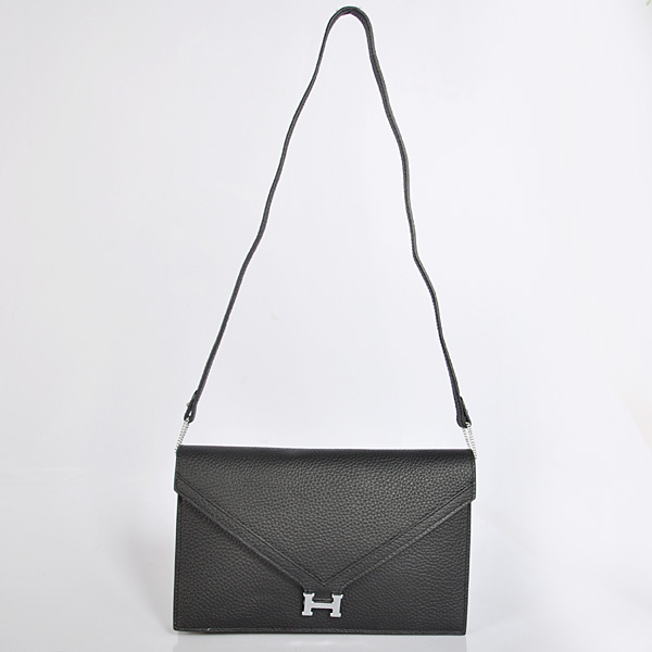 Hermes Liddy Bag clemence leather in Black with Silver hardware