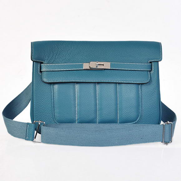 2012 New Hermes Bags Clemence Leather Blue