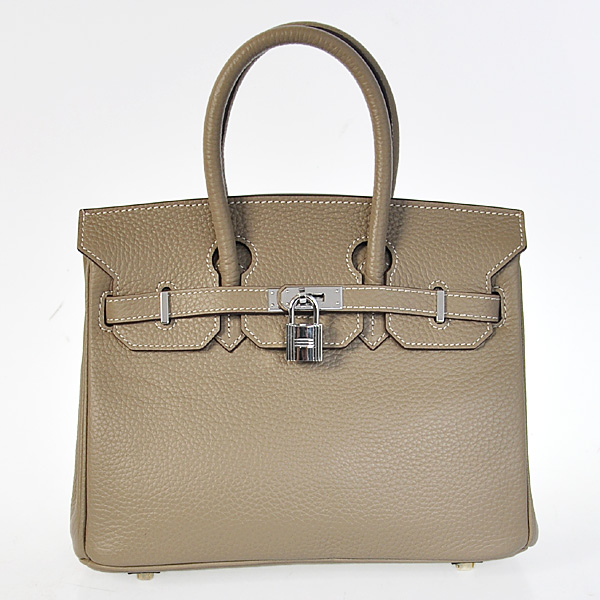 Hermes Birkin 25CM clemence leather in Dark Grey with Silver hardware