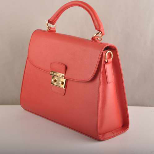 Miu Miu Tote Handbags Calf Leather 7430 Red