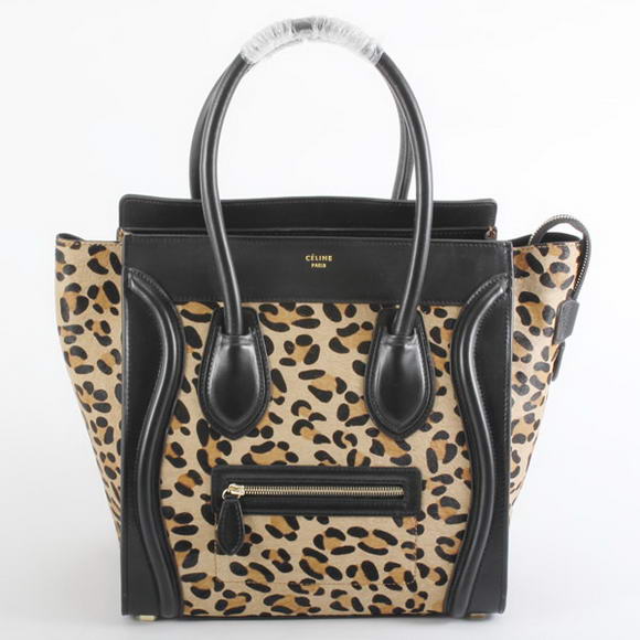 Celine Luggage Bags Medium in Leopard Apricot